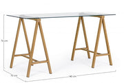 Moderner Alchemie -Schreibtisch mit Glas Top 140x70x76H CM