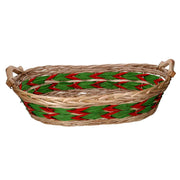Cesta Wicker Wicker Green Green Oval Red CM55X43H13