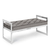 Swabian Grey Velvet Bench 97 x 44