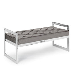 Swabian Grey Velvet Bench 97 x 44