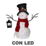 Schneepuppenharz mit weißer Laterne mit LED CM37X19H44