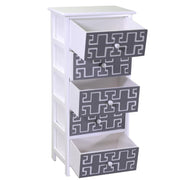 Mobile weiße Truhe 5 Schubladen 40x29x90h cm