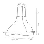 Provence aufstrebende Kapuze in weißer Edelstahl- und Holz -CM -Farbe Holz CM Farbe