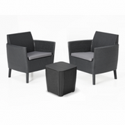 Set Wohnzimmer für Outdoor 2 Stühle 1 Harzgarten Balkon Tisch