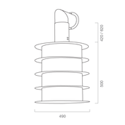 Städtischer Stil saß aufstrebende Kapuze in Burnished Edelstahl CM Ø50