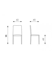 4x Cleo Sts Tortora -ähnlicher Stuhl und Metall Cleo Metal