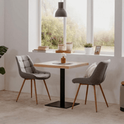 Quadratische Tabelle 70x70x75 H CM Rovere Floor und schwarze Basis