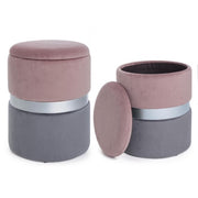 Set von zwei modernen Poufs Öffnen grau grau grau