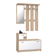 Weißer Eingangsgarderobe und Sonoma Rovere 100x25xh.180 cm Effez