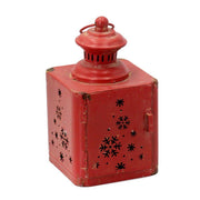 Lantern Metall Red Tree Quadrat CM13X13H22.5