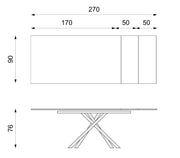 Erweiterbare Tabelle mit Calacatta Marble Top 170/270x90x76H CM