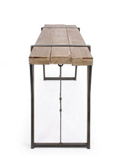 Stahlkonsole mit Holzoberflächen 153x44 H76 cm