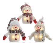 Schneemann mit Lichtern Weihnachtsdekoration 11x H15 cm verschiedene PCs