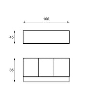 Ethnische Madia Mango und graues Mango Wood 160 x 45 x H 85 cm