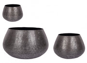 Setzen Sie 3 schwarze Vase im industriellen Aluminium im industriellen Stil
