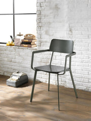 4x grün lackierter Holzstuhl 61 cm x 51,5 cm H. 82 cm