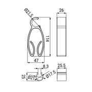 Transparenter Haken für Auktionen oder Duschsäulen