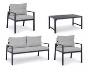 Anthracite Garden Lounge mit abnehmbaren Kissen