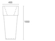 Quadratische Vaso E27 Lounge Weiße Linie