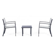 3 Gartenstücke Set Metal Wohnzimmer Auri Anthrazit