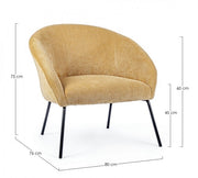 Velvet -Sessel im Gelben Samtstil