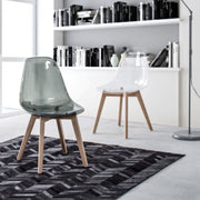 Polycarbonat -Designstuhl Easy Comics 'Holzfüße