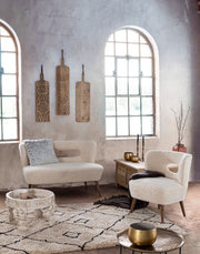 Fusionsstil weißer Holztisch Ø50a - 35H