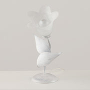 Silber weiße Eisen Lumetto Ein weißes Alabaster -Glas 19x H36 cm