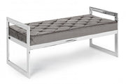 Swabian Grey Velvet Bench 97 x 44
