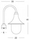 Testa-palo in transparenten thermoplastischen, 60 mm Durchmesser, maximale Höhe 150 mm Lampe, IP43 Schwarz