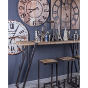 Stahlkonsole mit Holzoberflächen 153x44 H76 cm