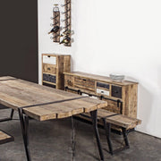 Credenka 2 Türen 7 Schubladen Tudor 125x37x80h cm