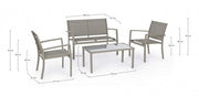 Set 4 Tortora Metal Lounge