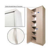 Kleiderschrank weiße mobile Schuhzeiten Fälligkeitstüren 6 Regale CM182X71X38