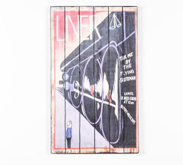 Druck auf Holz mit mehrfarbigen Leinwand 60x100 cm