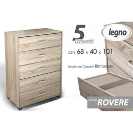 Desclio -Schachbrett 5 Eichenschubladen 68 x 40 x 101 h cm cm