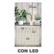 LED -Gemälde mit rechteckiger weißem Kalender CM30x50x1.8