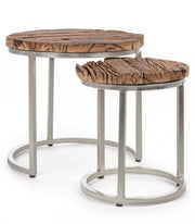 Set 2 Tisch moderne Holzmetallsparren