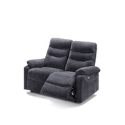 2 Sitzoter -Sofa mit 2 dunkelgrauen elektrischen Liegen L 145 x P 92 x H 109 cm