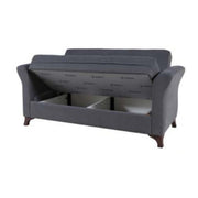 Zwei -Seerer -Sofa in Stoff mit grauem Behälter Vorsprung 160x86x H85 cm