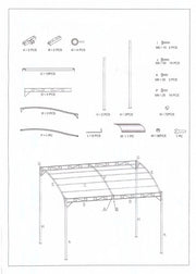 Pavillon in Stahl 2,5x3x2,5-2H m