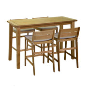 Holzhocker mit Gartenkissen 44 x 53 x H 64-85 cm