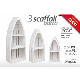 Weißer Regalboot -Set PC Set 3 Hausmöbel Bar Pub