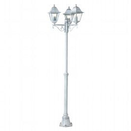 Die -cast -Aluminium -Teleskopstange mit transparenten Glaslautsprechern - maximale Lampen 170 mm - Höhe - Biancaargento Biancure Land Fixing Dreieck
