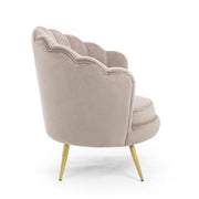 Retrum -Sessel im hellgrauen Samtmodellmodell Peacock -Modell