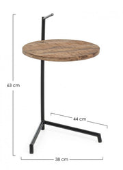 Holz und Stahltisch Walton 38 x 44x 63 h cm
