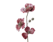 Samtblume mit Brillantini L 10 x P 10 x H 56 cm