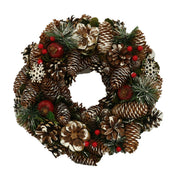 Bastelkrone mit Beeren und grünen Blumen CM Ø30H7.5