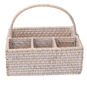 Rattanträger Rattan Algarve Rechteckige weiße CM26X20H11/22