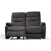 2 Sitzoter -Sofa mit 2 dunkelgrauen elektrischen Liegen L 145 x P 92 x H 109 cm